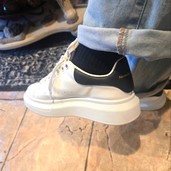 Alexander McQueen White and Black Sneakers